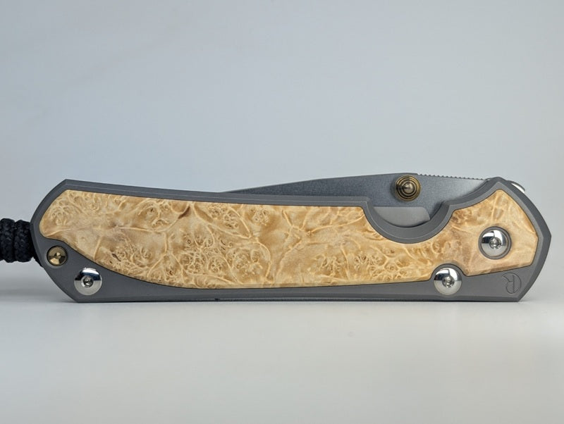 Chris Reeve Knives Large Sebenza 31 Box Elder Inlay Frame Lock Knife