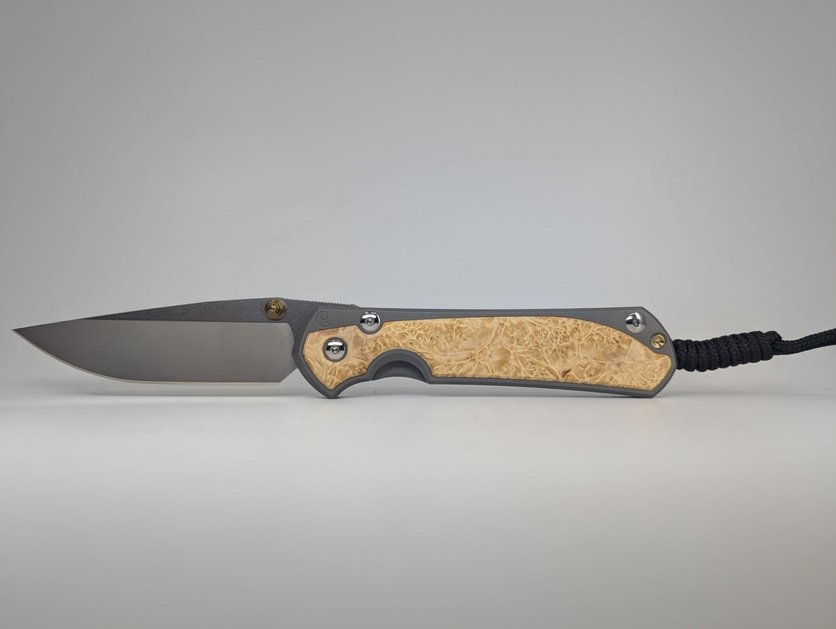 Chris Reeve Knives Large Sebenza 31 Box Elder Inlay Frame Lock Knife