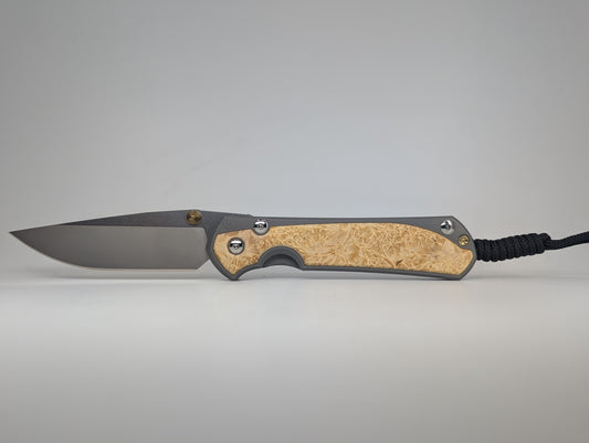 Chris Reeve Knives Large Sebenza 31 Box Elder Inlay Frame Lock Knife