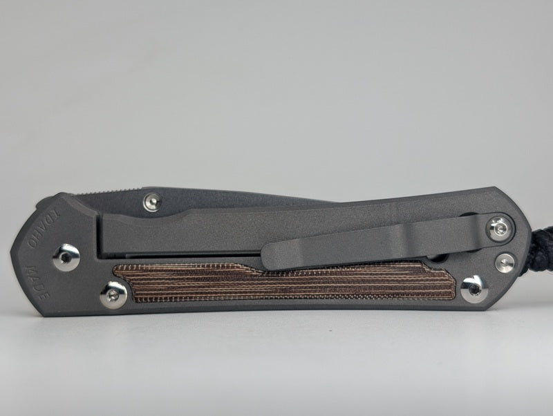 Chris Reeve Knives Large Sebenza 31 Natural Canvas Micarta Inlay Frame Lock Folding Knife