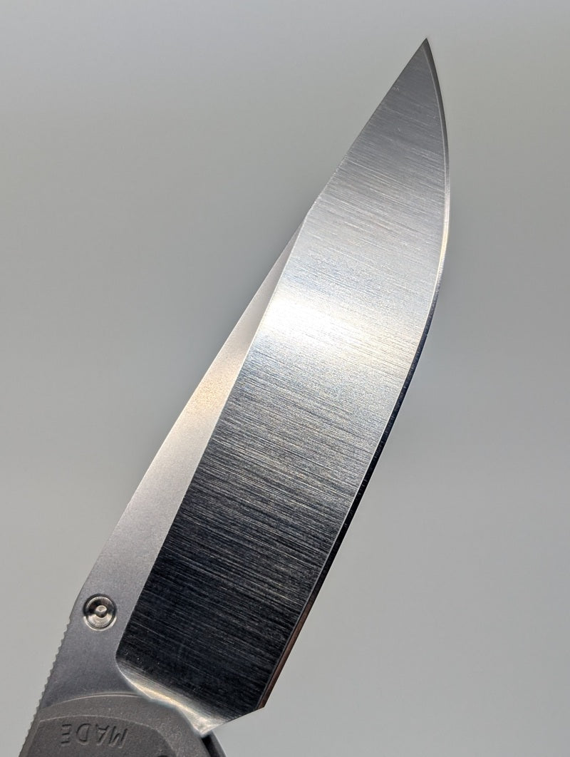 Chris Reeve Knives Large Sebenza 31 Natural Canvas Micarta Inlay Frame Lock Folding Knife