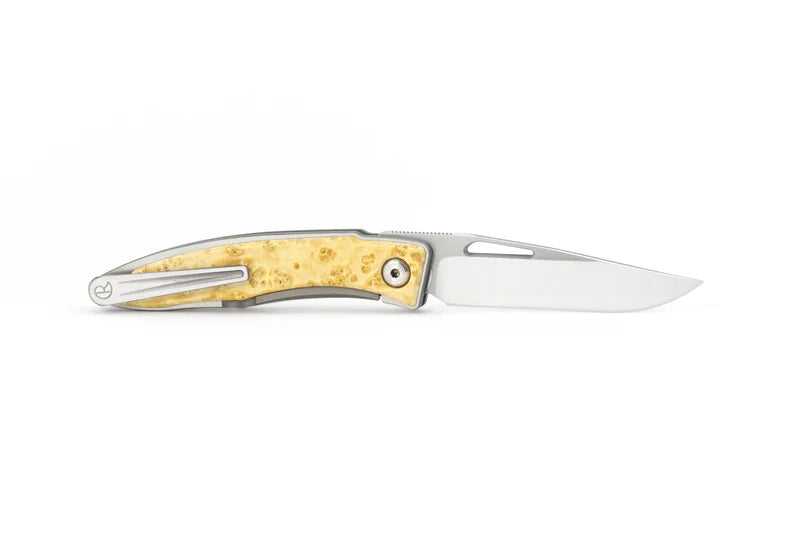 Chris Reeve Knives Mnandi Box Elder Burl Liner Lock Folding Knife