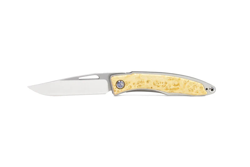 Chris Reeve Knives Mnandi Box Elder Burl Liner Lock Folding Knife