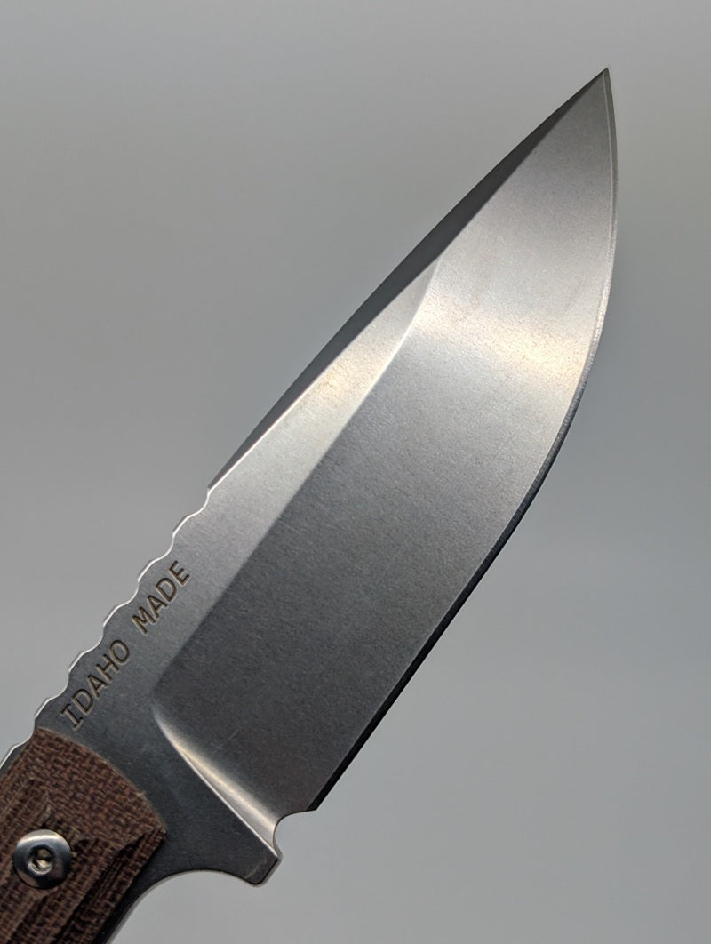 *Consignment* Chris Reeve Knives Nyala Drop Point Natural Canvas Micarta Fixed Blade Knife