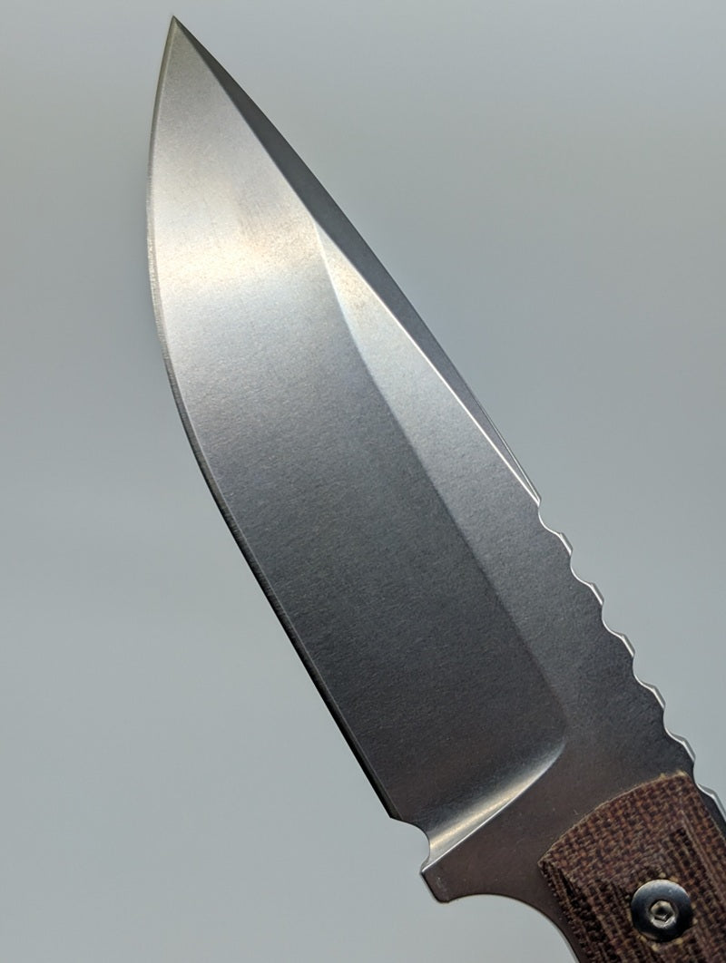 *Consignment* Chris Reeve Knives Nyala Drop Point Natural Canvas Micarta Fixed Blade Knife