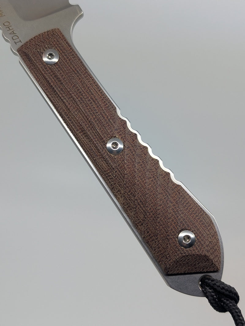 *Consignment* Chris Reeve Knives Nyala Drop Point Natural Canvas Micarta Fixed Blade Knife