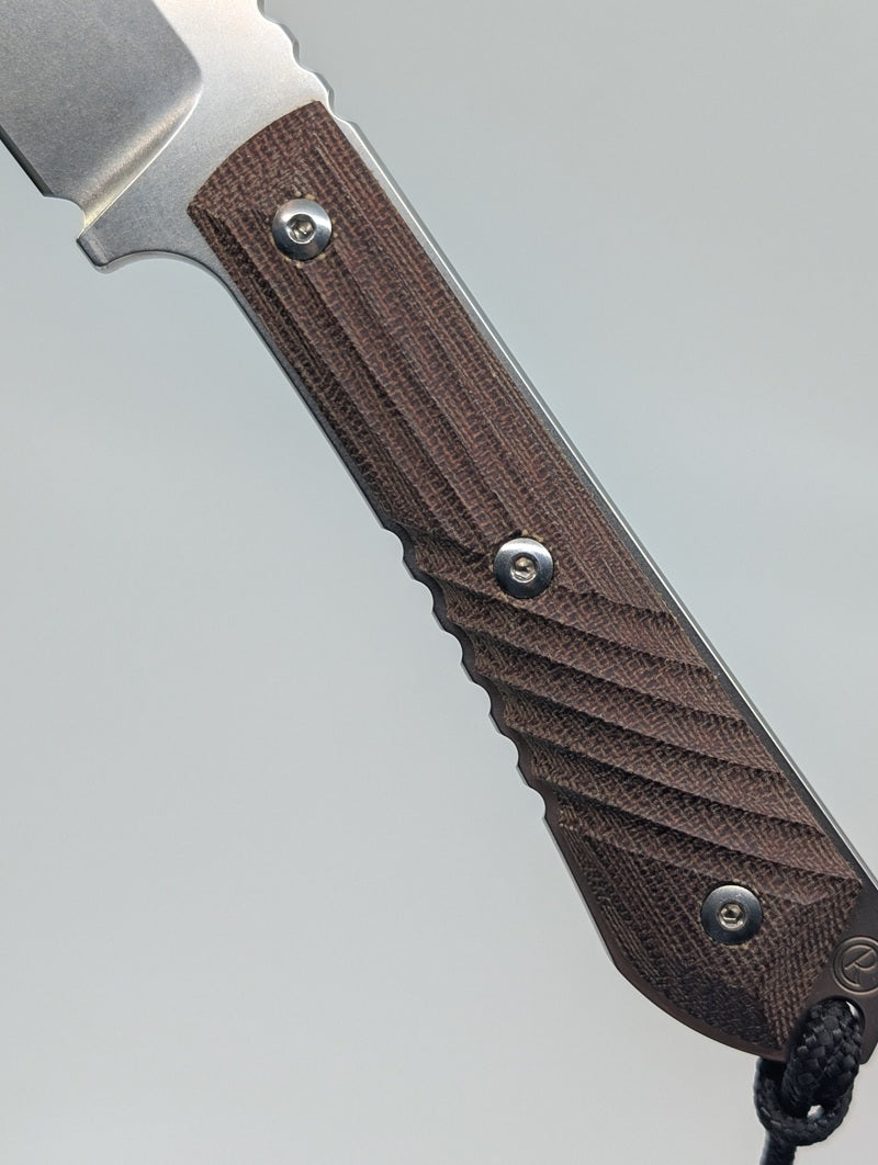 *Consignment* Chris Reeve Knives Nyala Drop Point Natural Canvas Micarta Fixed Blade Knife