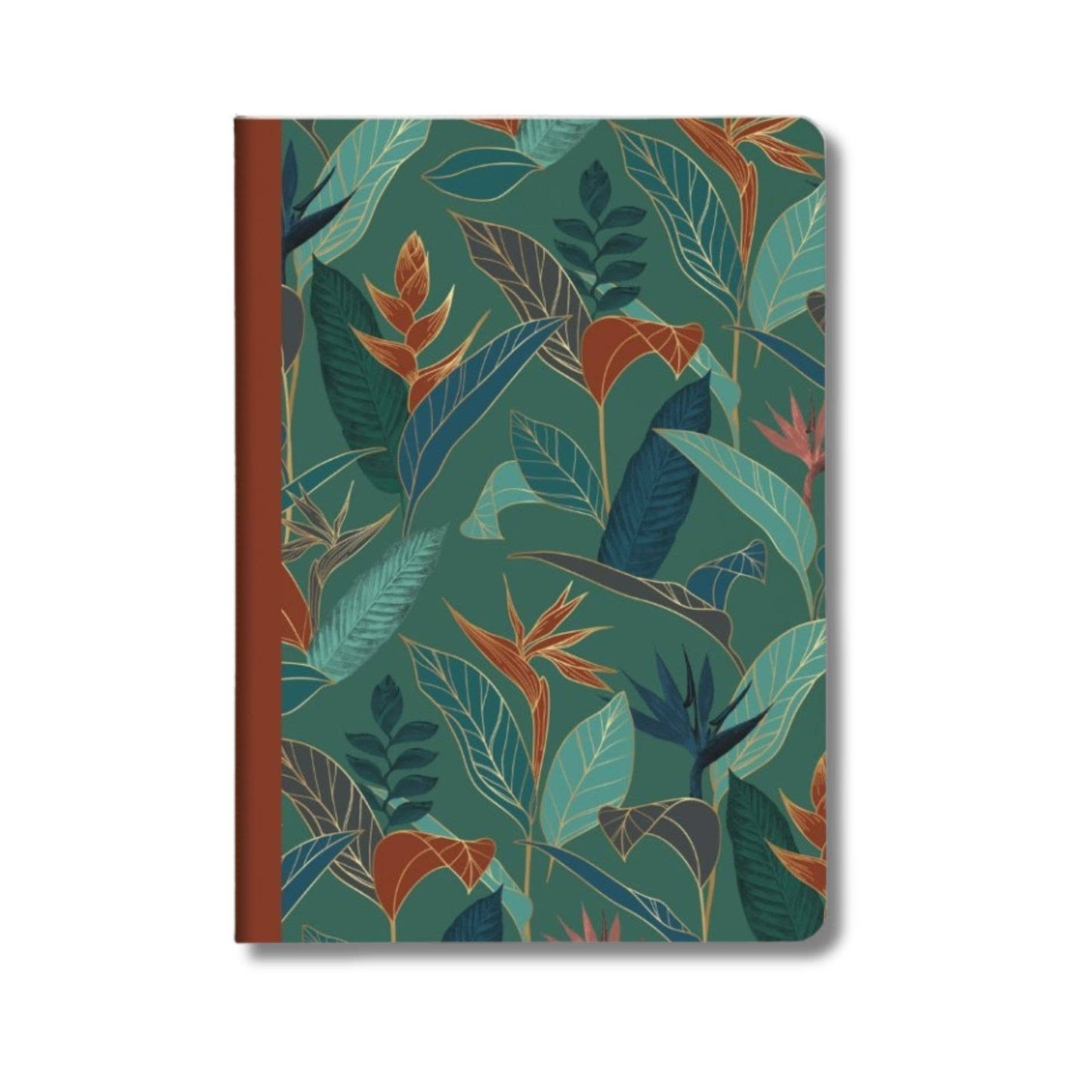 Clairefontaine "Gaia Blue" Ginkgo Notebook with a colorful leaf pattern on a white background