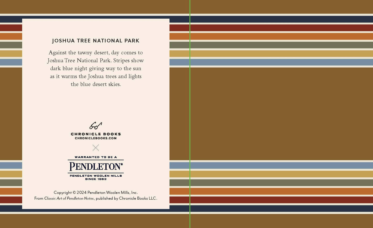 Card cover with text about Joshua Tree National Park and Pendleton branding.