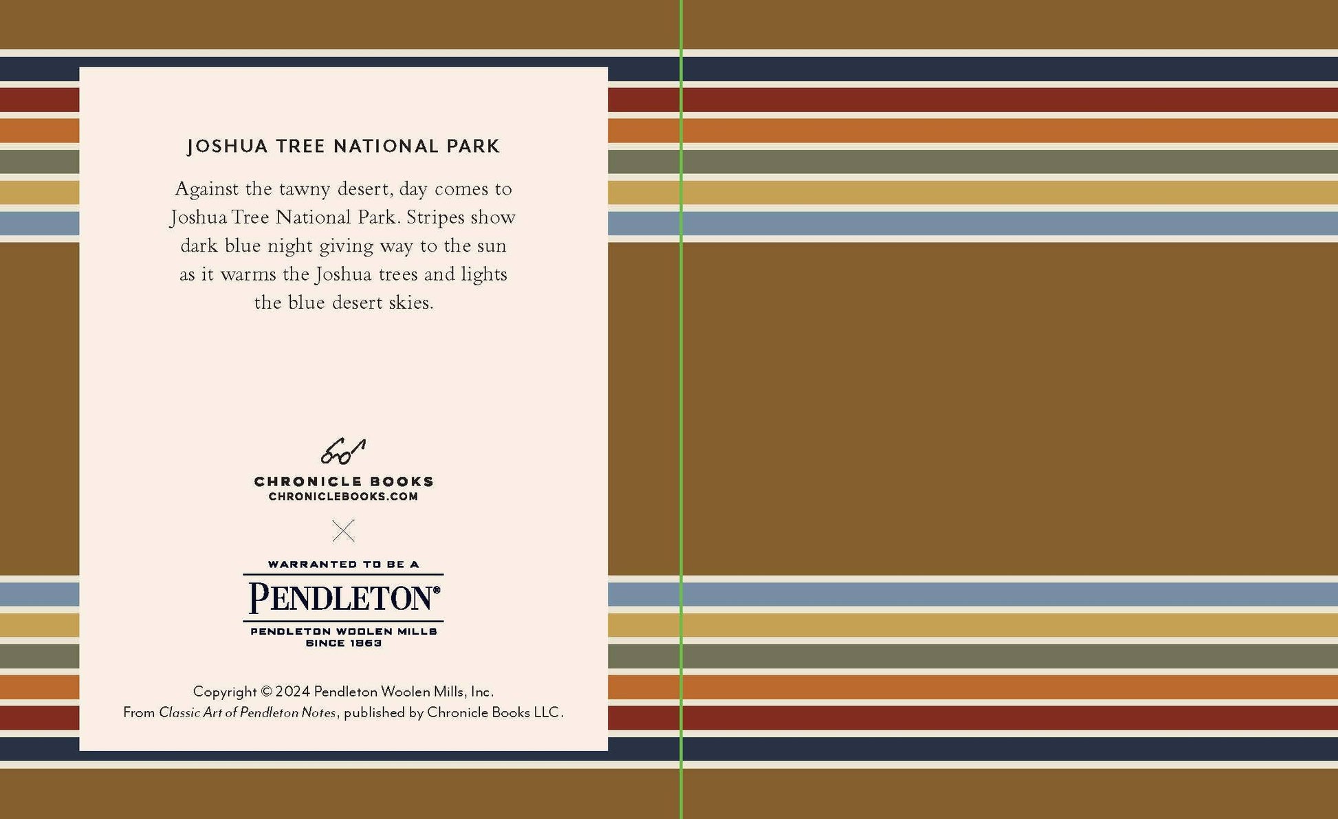 Card cover with text about Joshua Tree National Park and Pendleton branding.