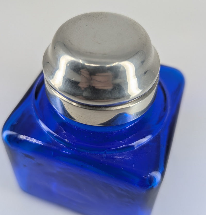 *Consignment* Cobalt Blue Glass Inkwell