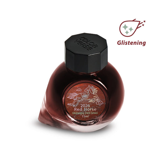 Colorverse 2026 Red Horse Glistening Fountain Pen Ink 15ml Bottle