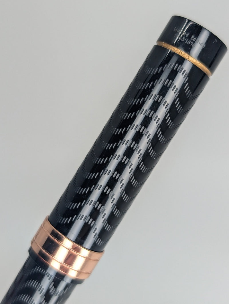 *Consignment* Conklin Endura Black Chased Limited Edition Fountain Pen 1.1 Stub Nib