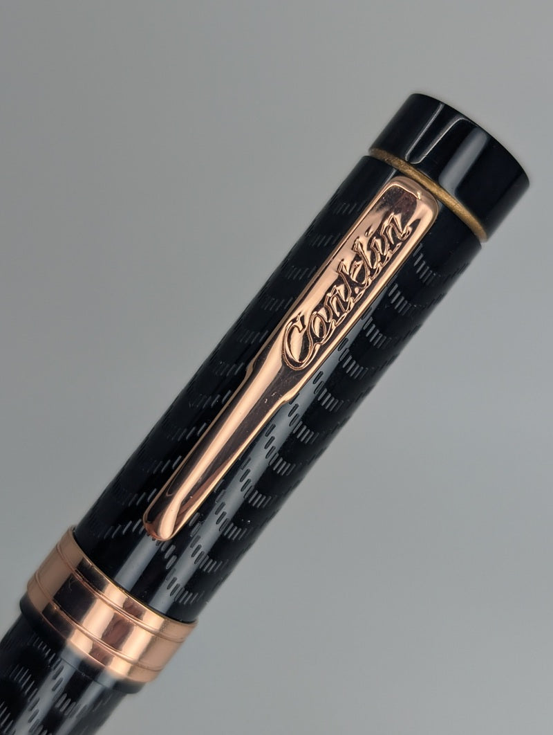 *Consignment* Conklin Endura Black Chased Limited Edition Fountain Pen 1.1 Stub Nib