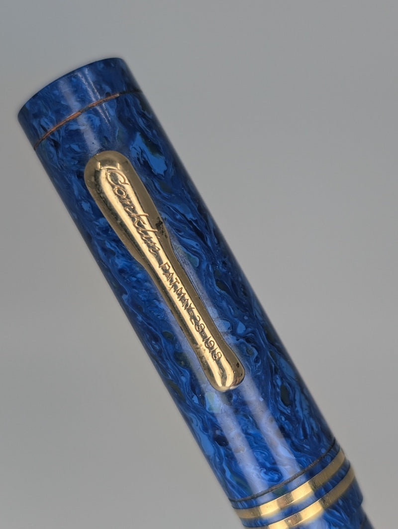 *Consignment* Conklin Endura "Blue Lapis" Pencil / Fountain Pen 14k Medium Nib Pen Set
