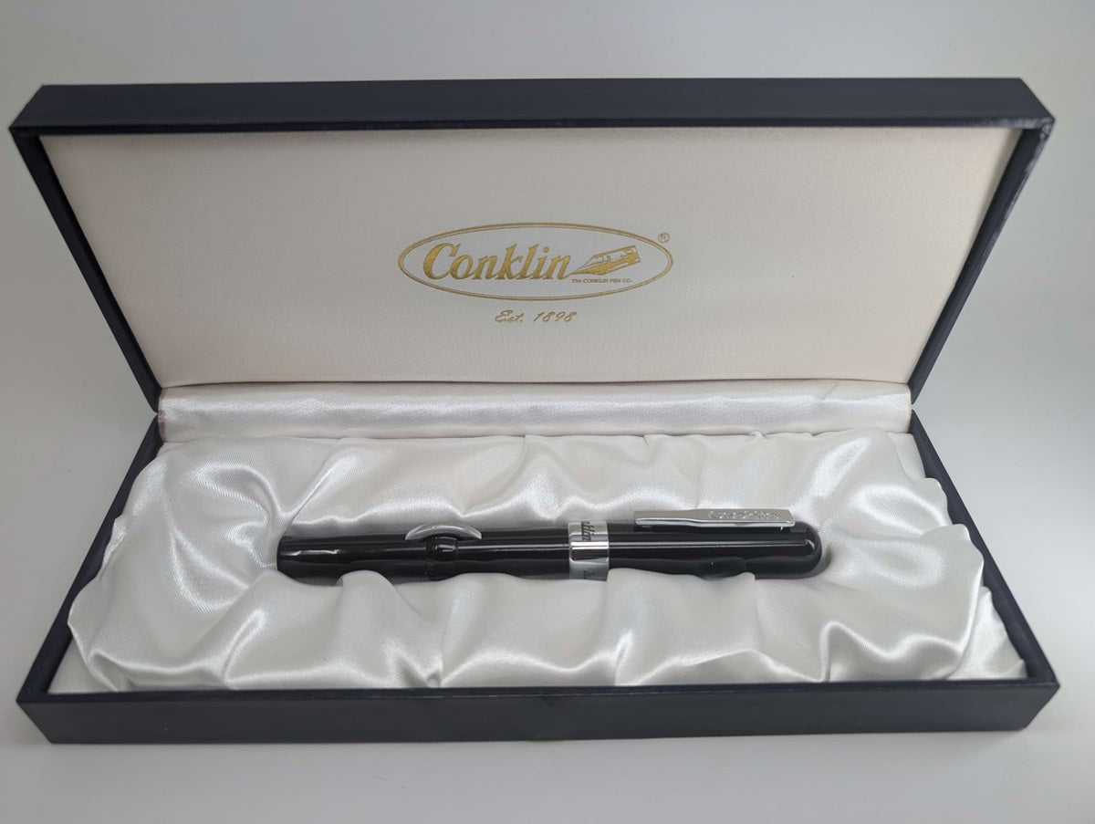 *Consignment* Conklin Mark Twain Black Crescent-Filler Fountain Pen