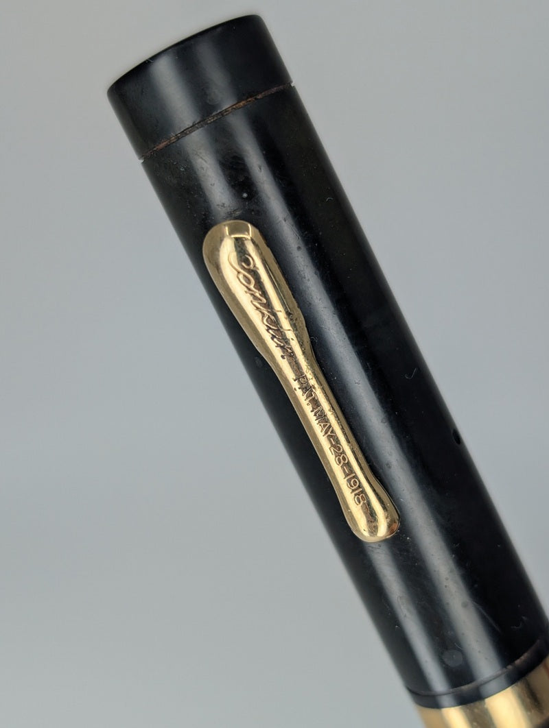 *Consignment* Conklin Senior Endura Black Fountain Pen Steel Fine Nib