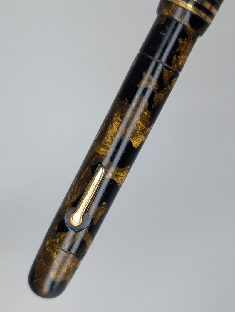 *Consignment* Conklin Endura Black / Bronze Marble Standard Size Fountain Pen Steel Fine Nib