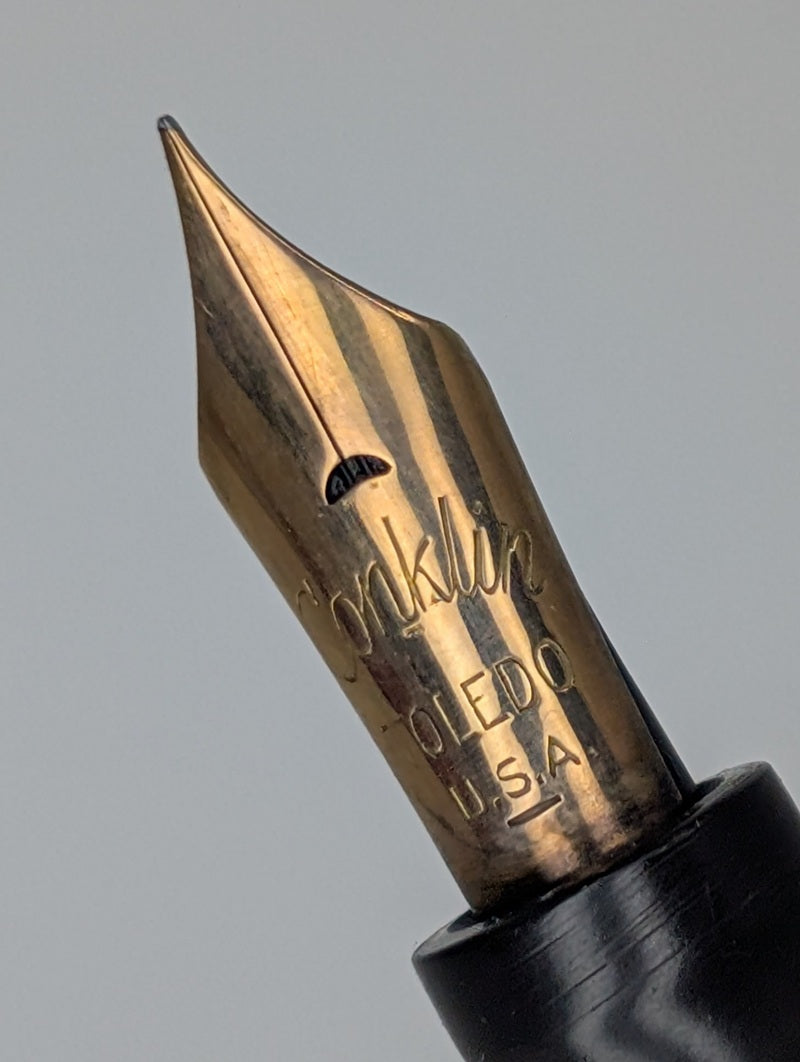 *Consignment* Conklin Endura Black / Bronze Marble Standard Size Fountain Pen Steel Fine Nib