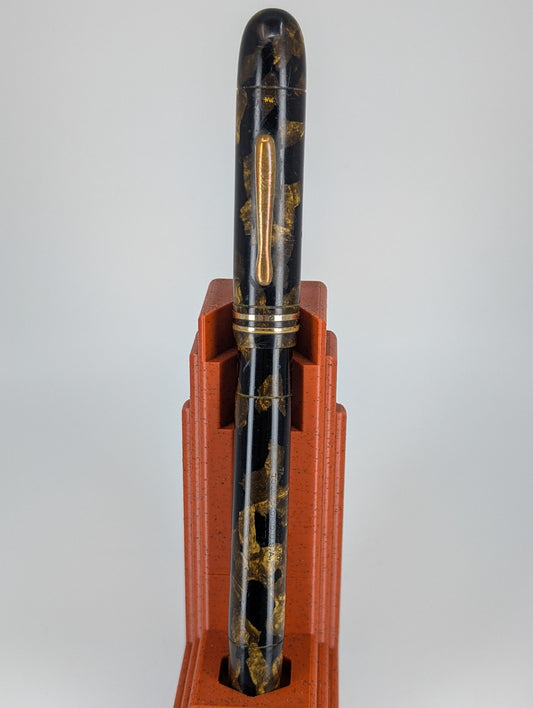 *Consignment* Conklin Endura Black / Bronze Marble Standard Size Fountain Pen Steel Fine Nib
