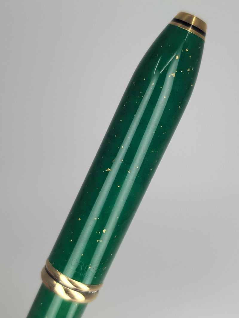 *Consignment* Cross Townsend Jade Fountain Pen 18k Gold Oblique Medium Nib
