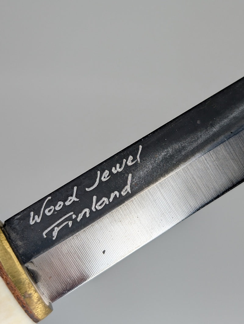 *Consignment* Finland Custom Knife w/ Leather Sheath