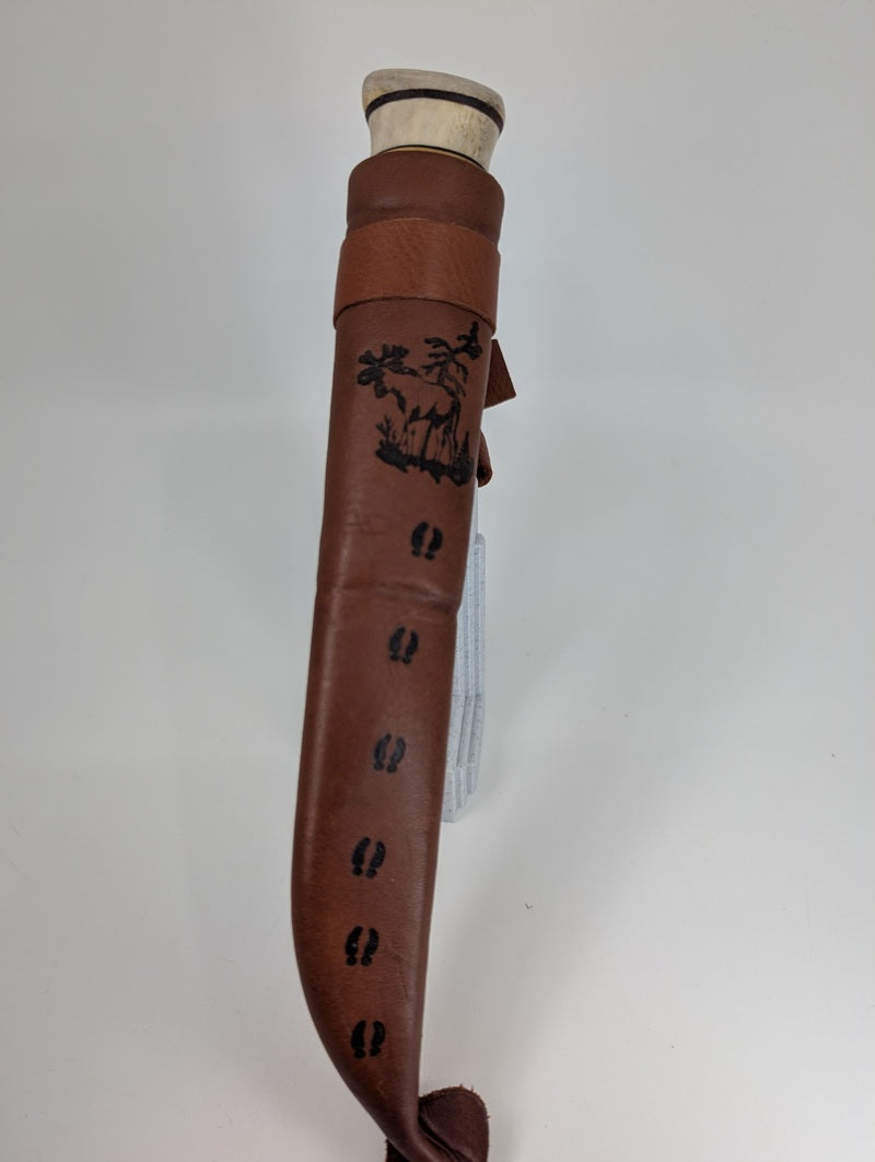 *Consignment* Finland Custom Knife w/ Leather Sheath