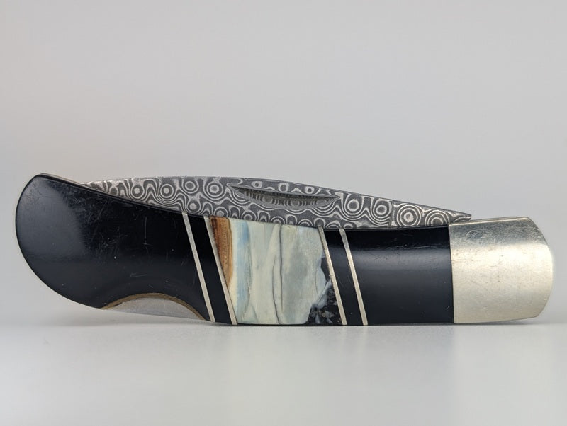 Custom-Mammoth-Tusk-Backlock-Folding-Knife-Front