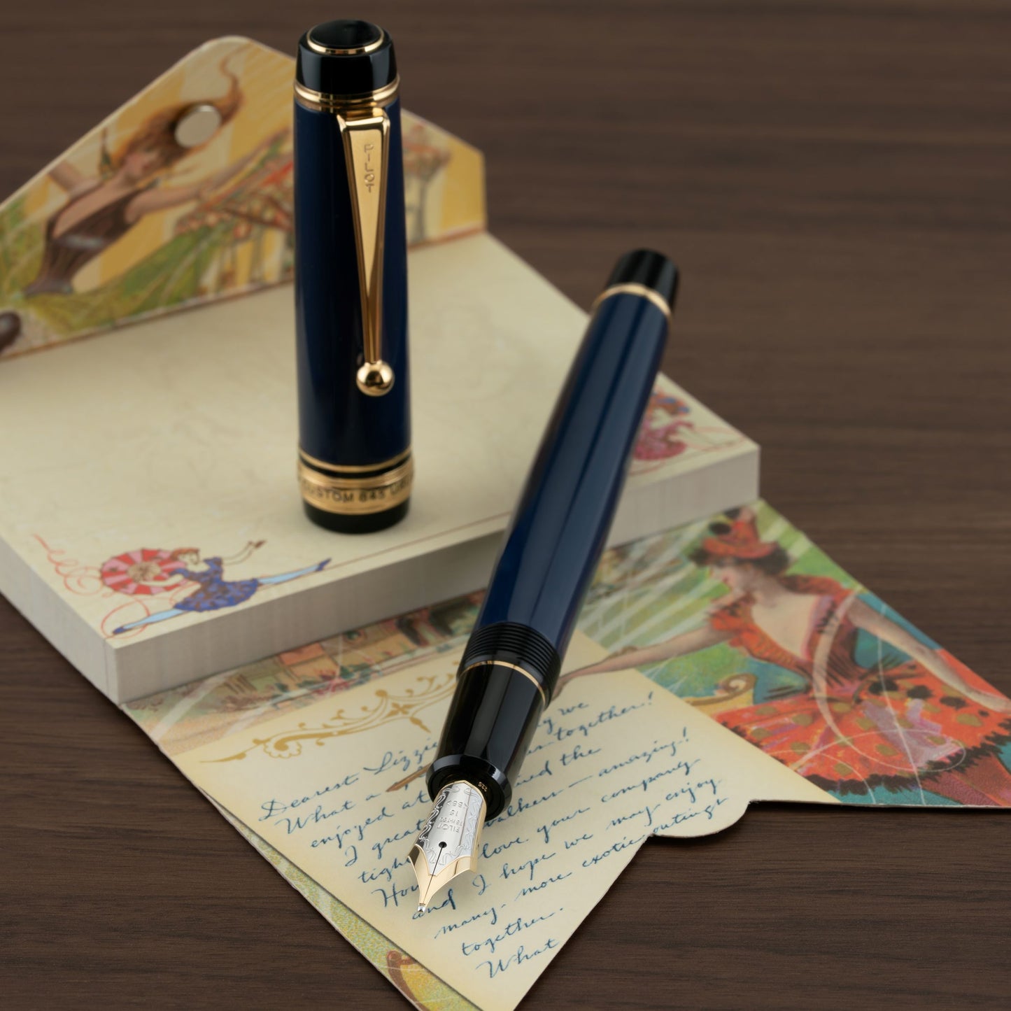 Pilot Custom 845 Urushi Prussian Blue Fountain Pen 18K Nib