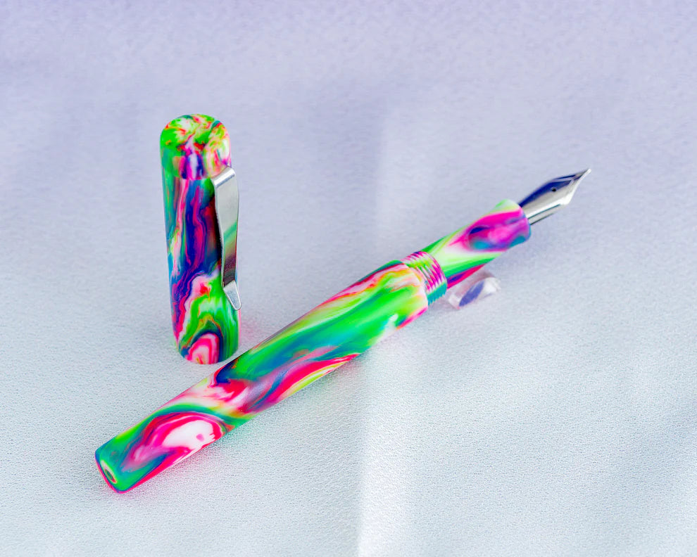 Rhys' Pieces Custom Fountain Pen - "Neon" DiamondCast