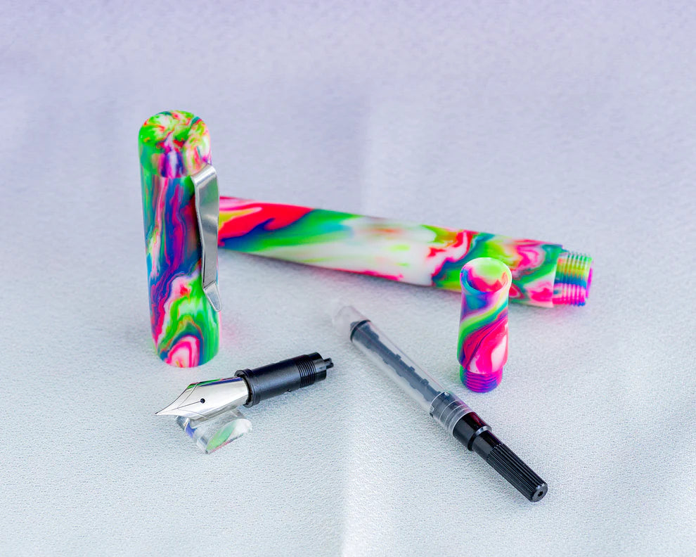 Rhys' Pieces Custom Fountain Pen - "Neon" DiamondCast