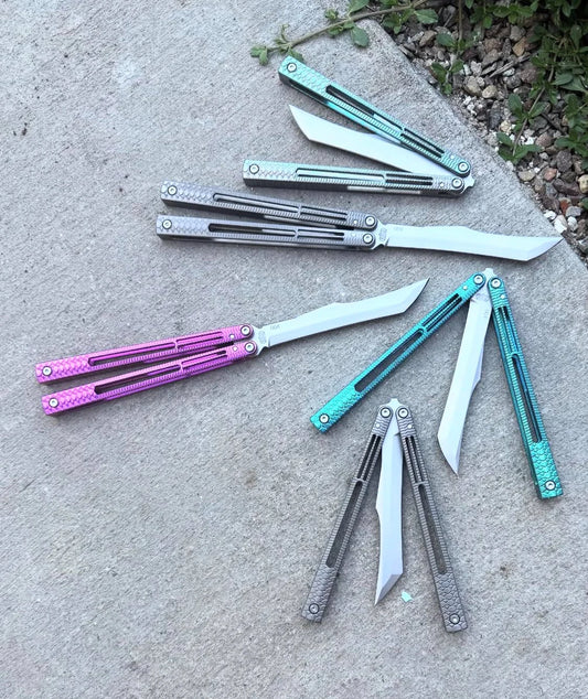 DODO Industries IVO Titanium Channeled Live Blade Balisong