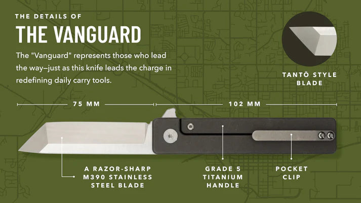 Daily Carry Co. The Vanguard Titanium Flipper Framelock Folding Knife