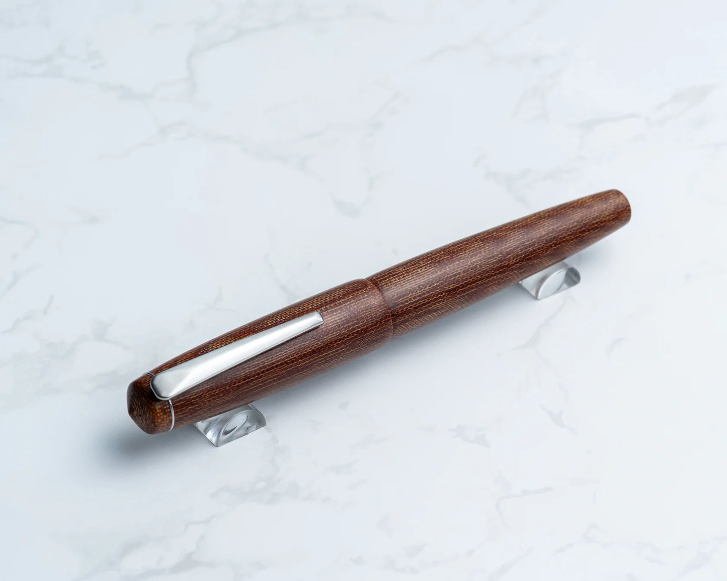 Rhys' Pieces Custom Fountain Pen - Brown Canvas Micarta