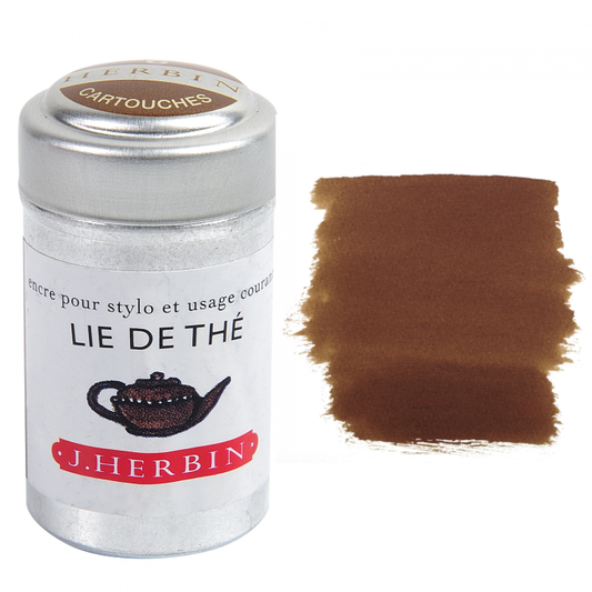 J. Herbin ink bottle with a color swatch on a white background