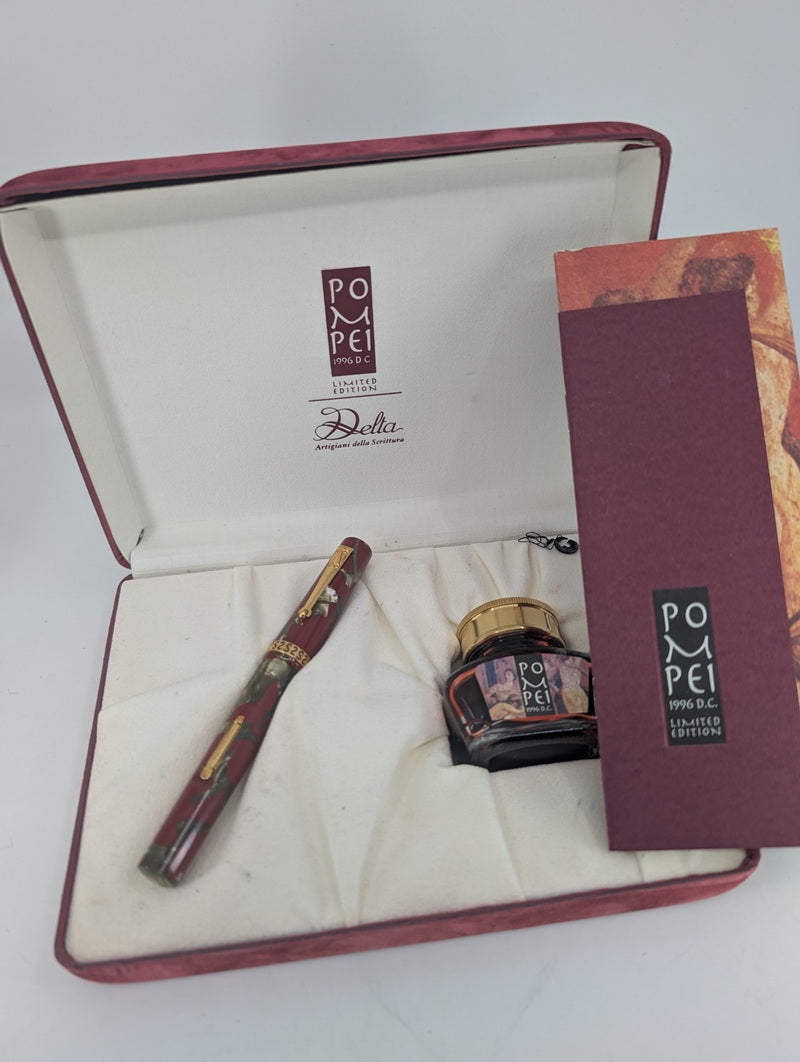 *Consignment* Delta Pompei Millennium Limited Edition Fountain Pen 18k Gold Medium Nib