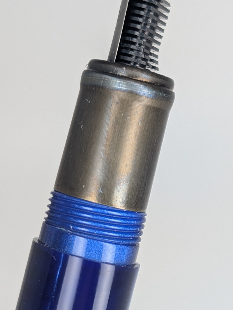 *Consignment* Delta Serena Blue Fountain Pen Titanium Broad Nib