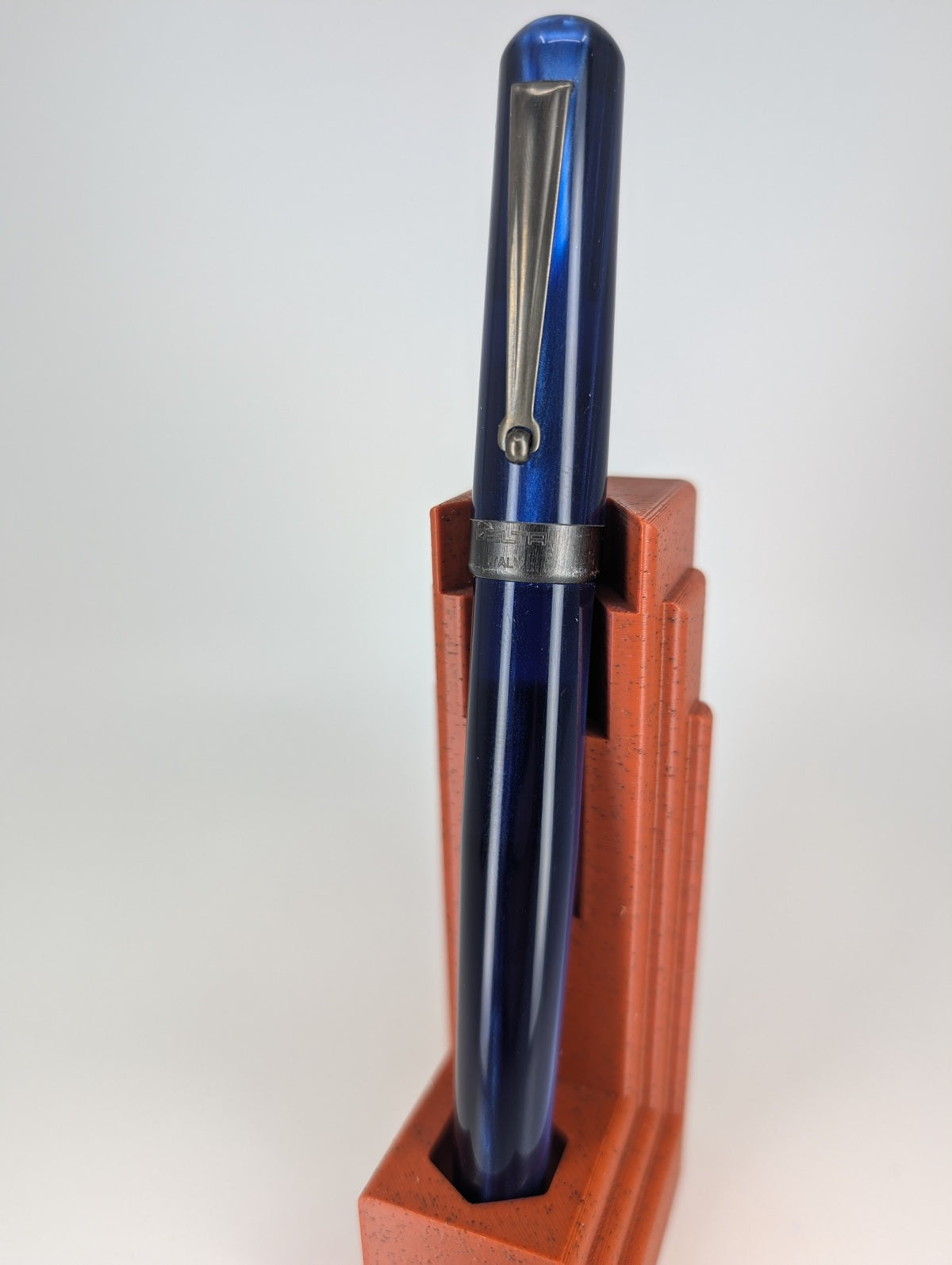 *Consignment* Delta Serena Blue Fountain Pen Titanium Broad Nib