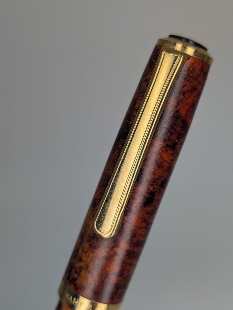 *Consignment* Diplomat x Tiffany & Co W. Germany Briarwood Fountain Pen 18k Gold Medium Nib