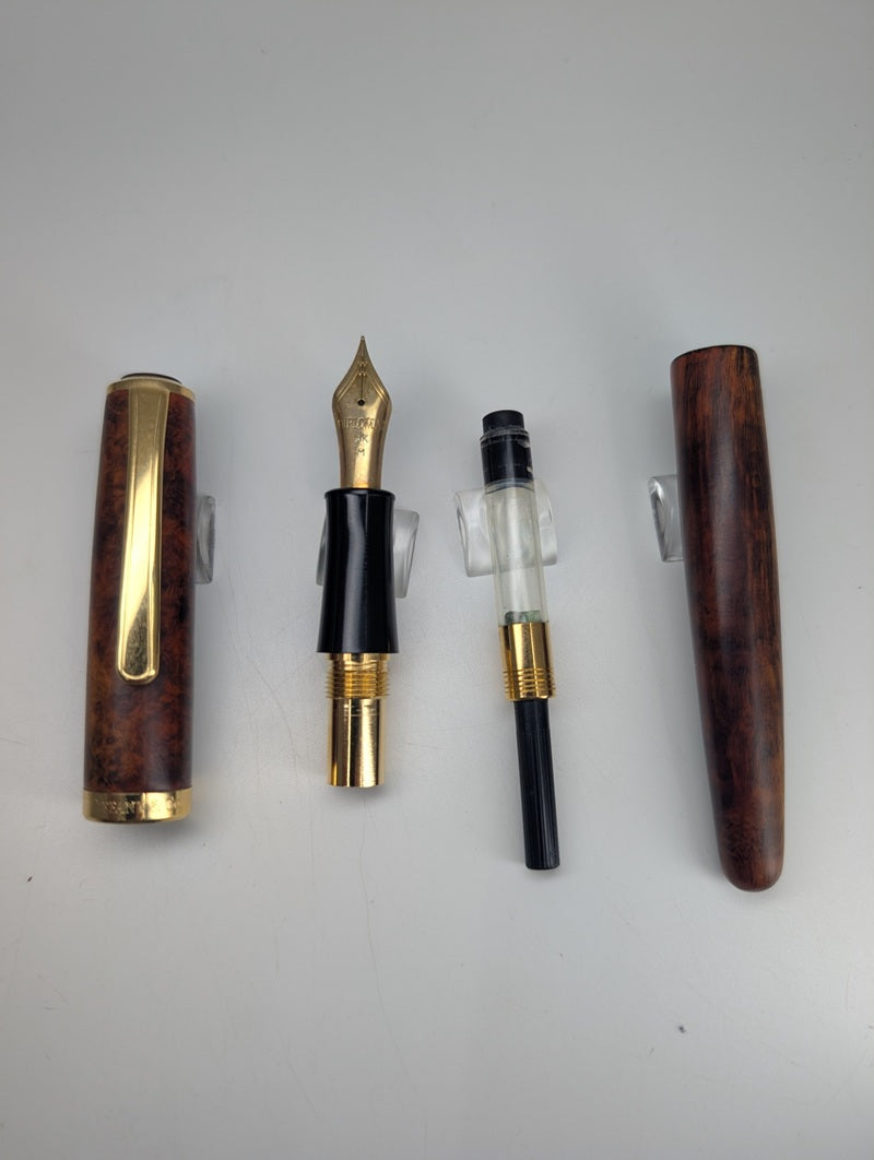 *Consignment* Diplomat x Tiffany & Co W. Germany Briarwood Fountain Pen 18k Gold Medium Nib