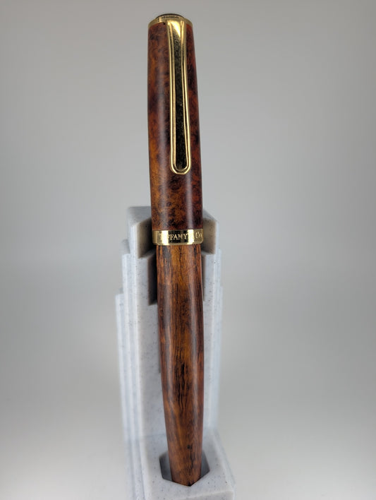 *Consignment* Diplomat x Tiffany & Co W. Germany Briarwood Fountain Pen 18k Gold Medium Nib