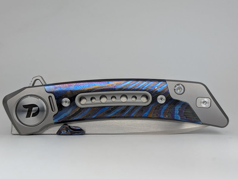 *Consignment* DreamTech Frame Lock Pocket Knife Titanium w/ Timascus Inlay Folding Knife