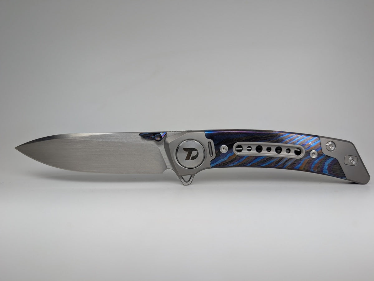 *Consignment* DreamTech Frame Lock Pocket Knife Titanium w/ Timascus Inlay Folding Knife