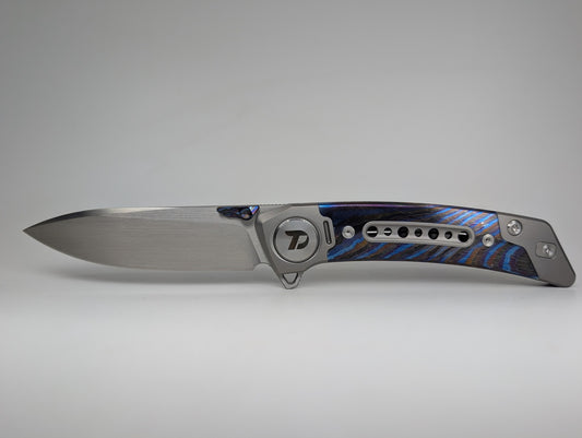 *Consignment* DreamTech Frame Lock Pocket Knife Titanium w/ Timascus Inlay Folding Knife