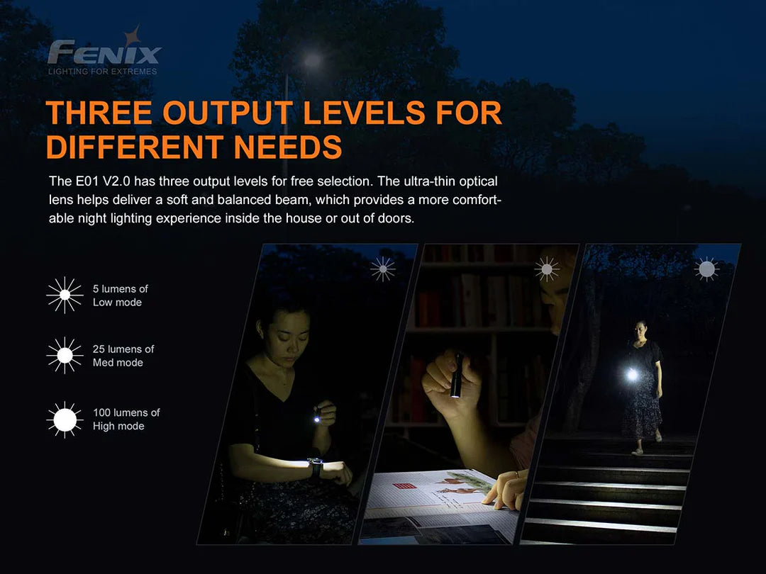 Fenix Lighting E01 V2.0 Mini EDC Flashlight