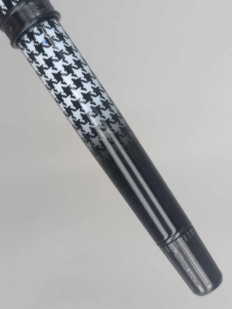 *Consignment* Edelberg Bespoke Pied de Poule Fountain Pen Titanium Medium Nib