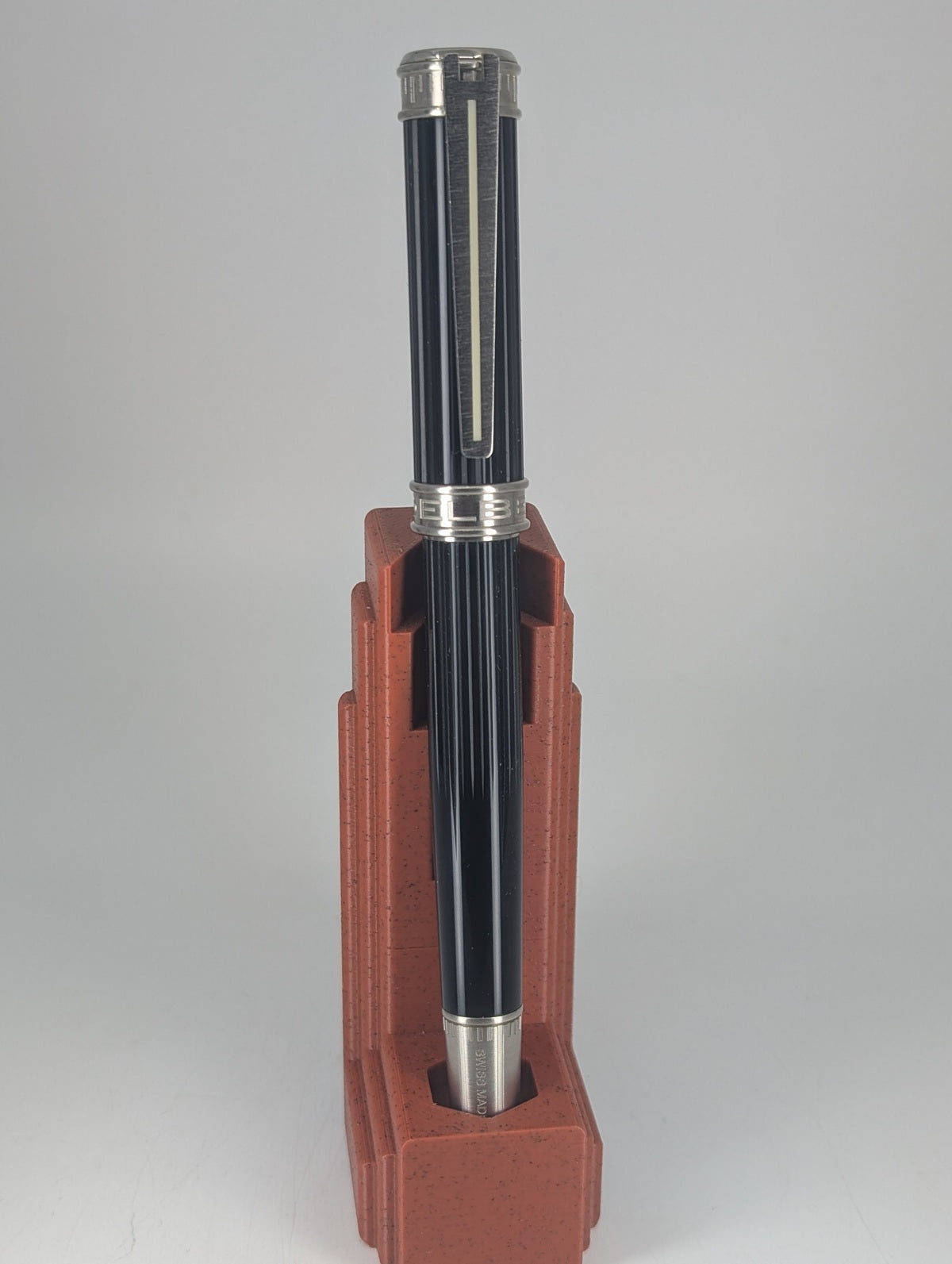 *Consignment* Edelberg Tachys Pinstripe with Superluminova Fountain Pen Titanium Medium Nib