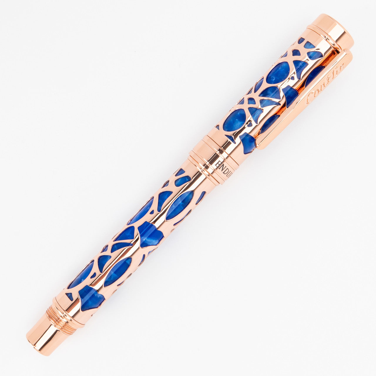 Conklin Endura Deco Crest Blue / Rose Gold Fountain Pen Medium Nib