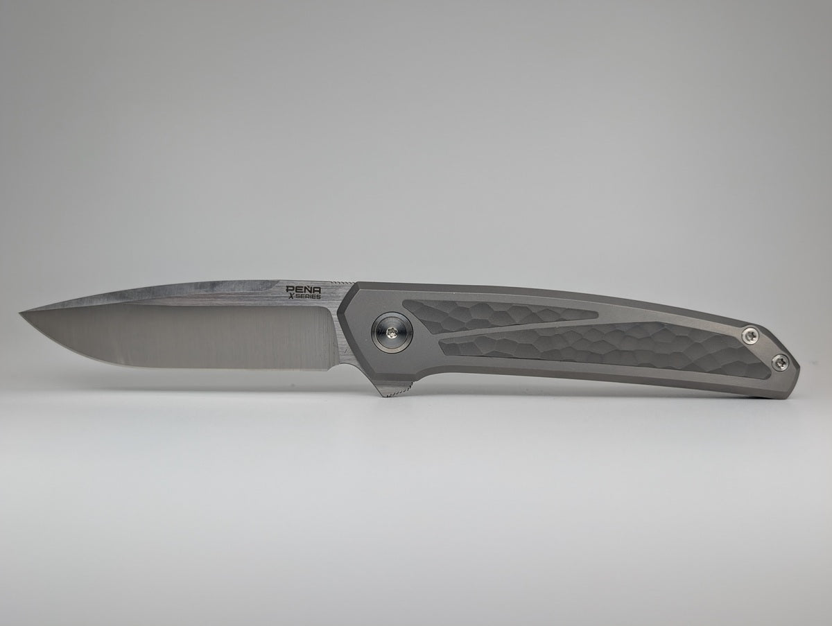 *Consignment* Enrique Peña X Series Cobra Titanium Jigged Dark Bead Blast Framelock Folding Knife