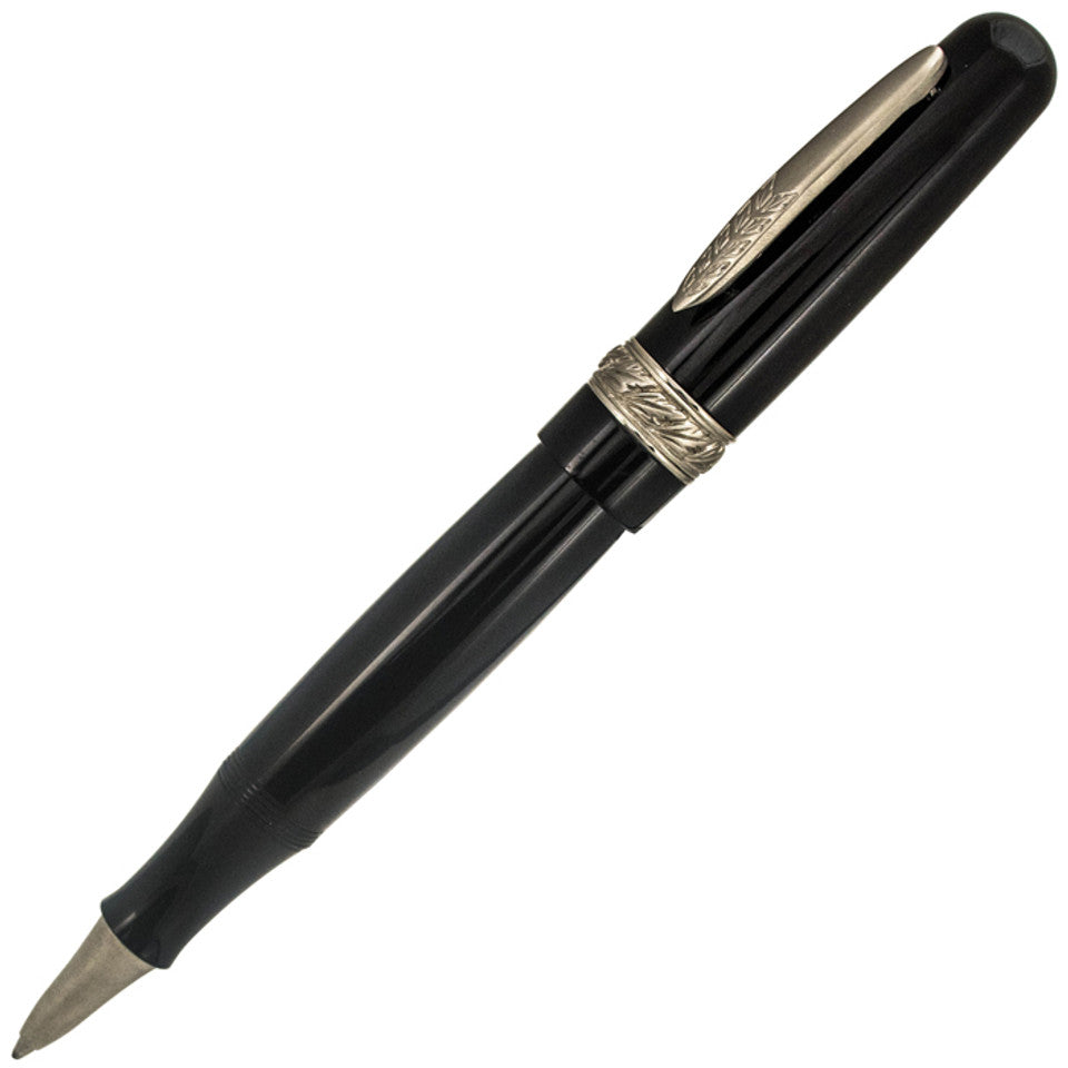 Stipula Etruria Black Sterling Silver Fittings Rollerball Pen